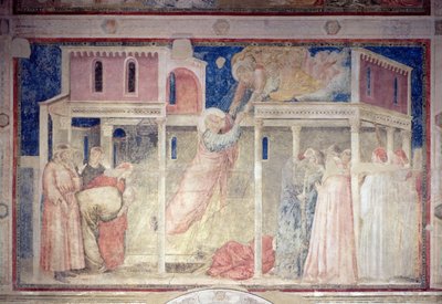 De Hemelvaart van St. Johannes de Evangelist, uit de Peruzzi Kapel door Giotto di Bondone